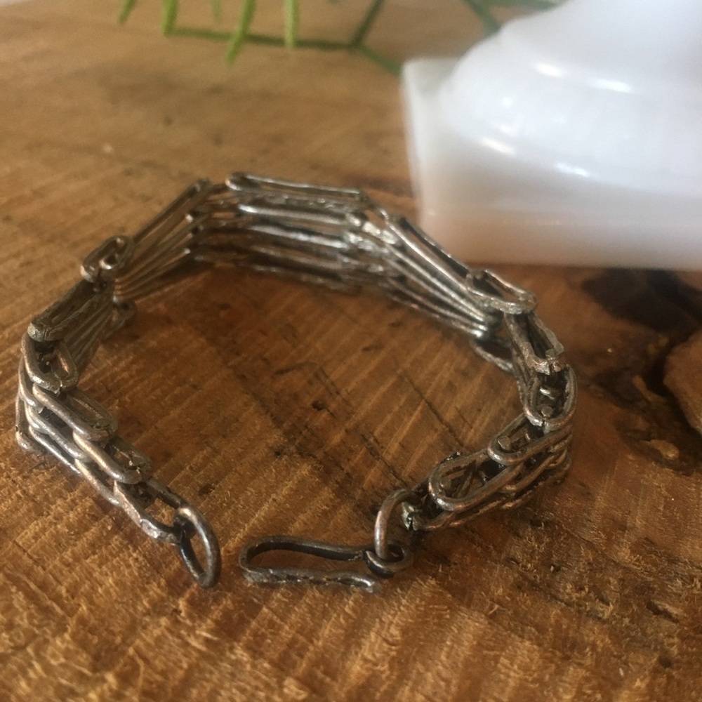 Vintage Bohemian Music Festival Silver Bracelet - Picture 4 of 5
